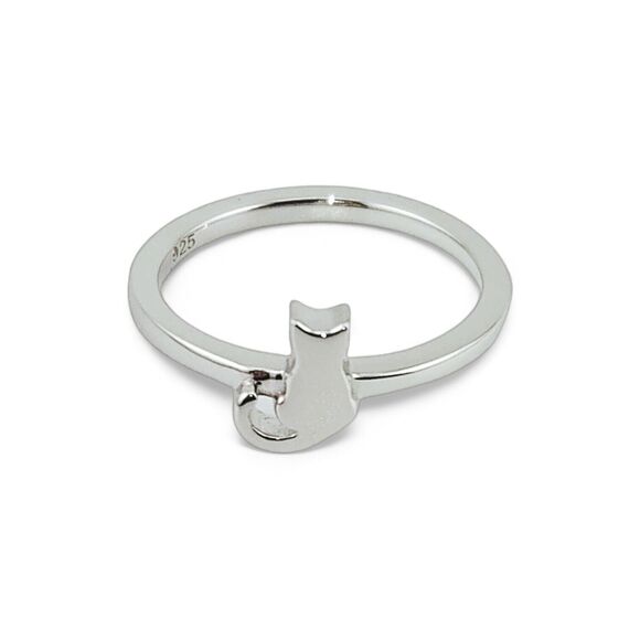 Sterling Silver Jewelry - Sterling Silver 925 Plain Cat Ring